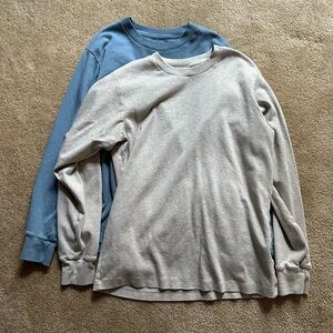Lot of 2 Uniqlo Men’s Soft Brushed Long Sleeve Tees, Medium